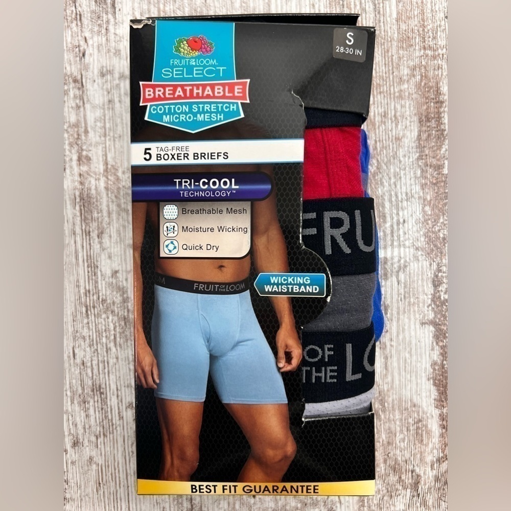 FRUIT of the Loom Men's Small Tag-free Boxer Briefs 5pk - (Multicolor, Small)